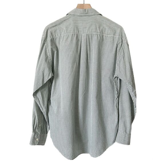 Yves Saint Laurent Men's Pima Cotton Green Check Button Down Shirt Size Large - Picture 2 of 4